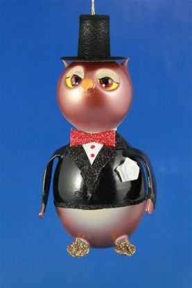 Picture of De Carlini Groom Owl Italian Christmas Ornament