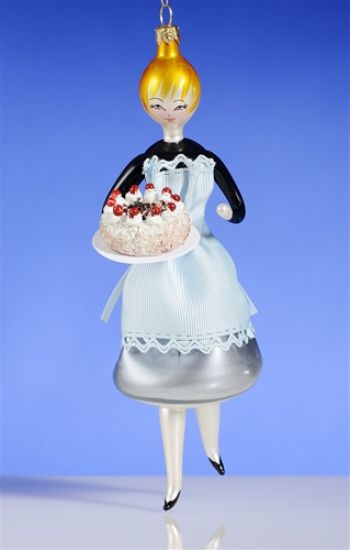 Picture of De Carlini Maid with Cake Italian Christmas Ornament