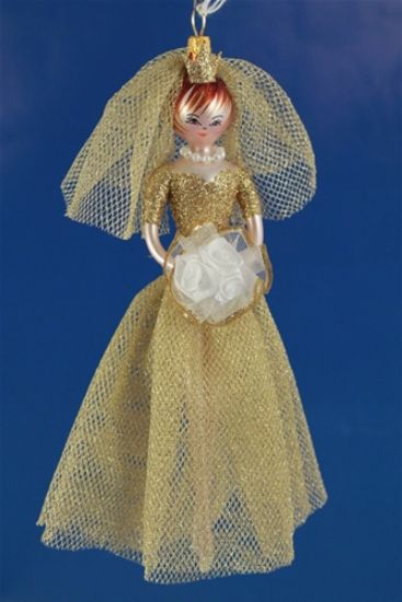 Picture of De Carlini Gold Bride Italian Christmas Ornament