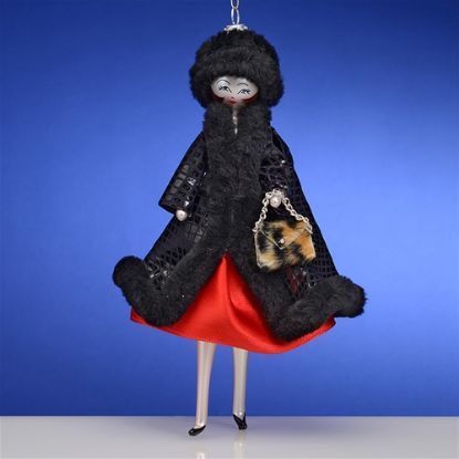 Picture of De Carlini Lady in  Winter Coat Christmas Ornament 