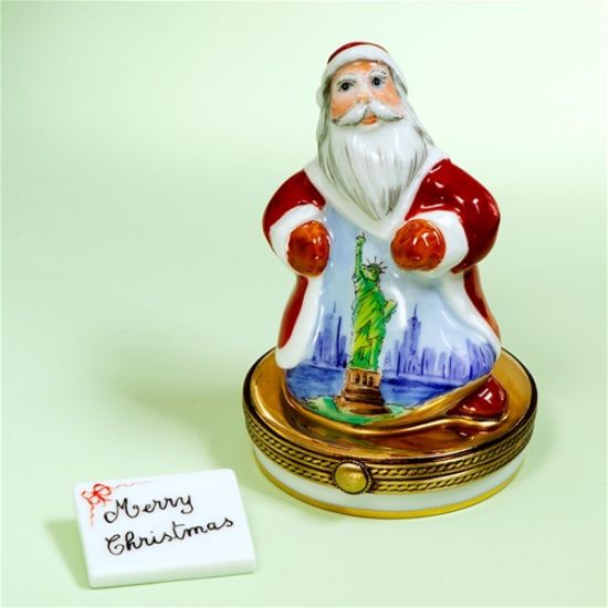 Picture of Limoges USA Santa Box with Merry Christmas Letter 