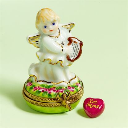 Picture of Limoges Cherub with Harp Box and Heart