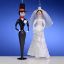 Picture of De Carlini Elegant Bride and Groom Christmas Ornaments/2
