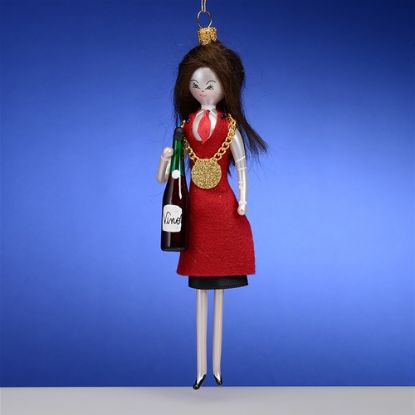 Picture of De Carlini Lady Sommelier Christmas Ornament