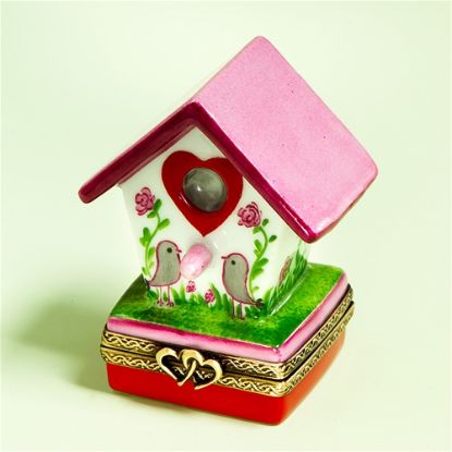 Picture of Limoges Birdhouse with Heart and Birds Box