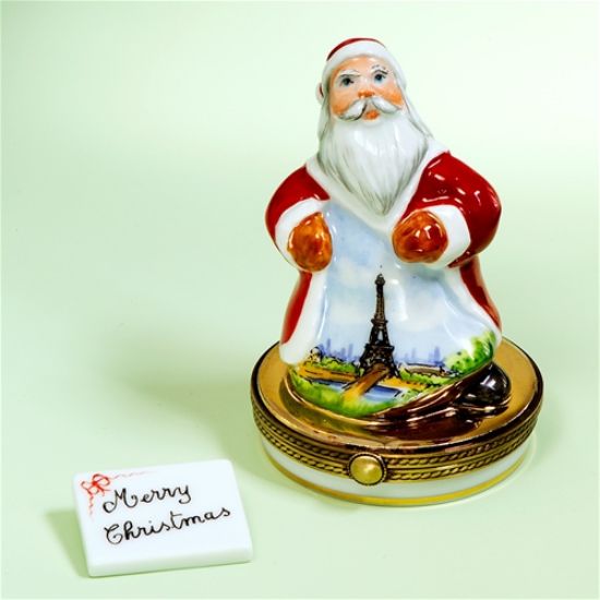 Picture of Limoges Paris Santa Box with Merry Christmas Card