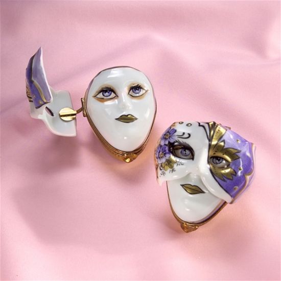 Picture of Limoges Purple Pink Mardi Gras Mask Box, Each. 