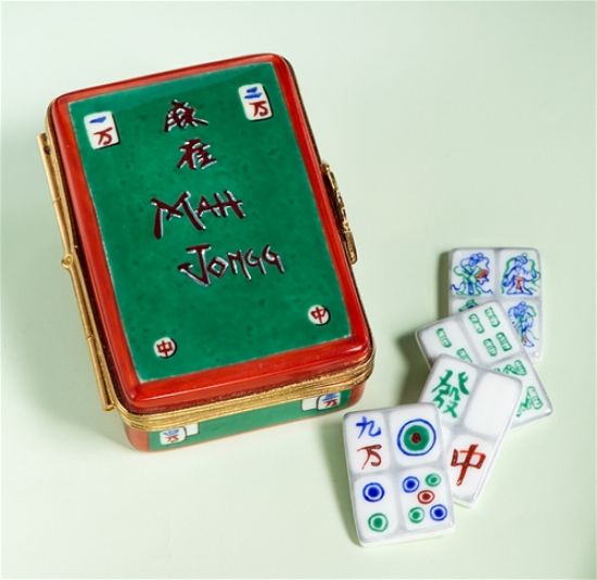 Picture of Limoges Green Mah Jongg Game Box with Cards