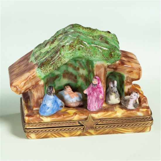 Picture of Limoges Manger with Green Moss Box