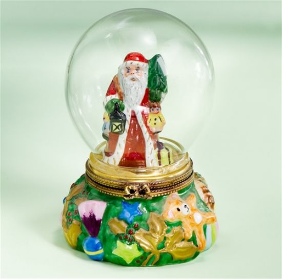 Picture of Limoges Santa with Tree Globe Box