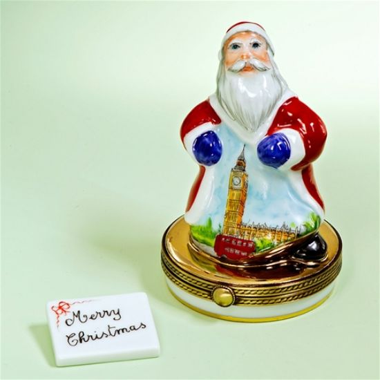 Picture of Limoges London Santa  Box with Letter.