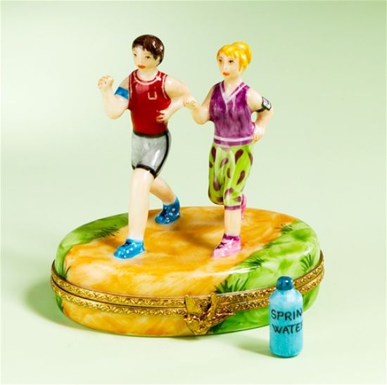 Picture of Limoges Couple Jogging Box with Bottle of Water