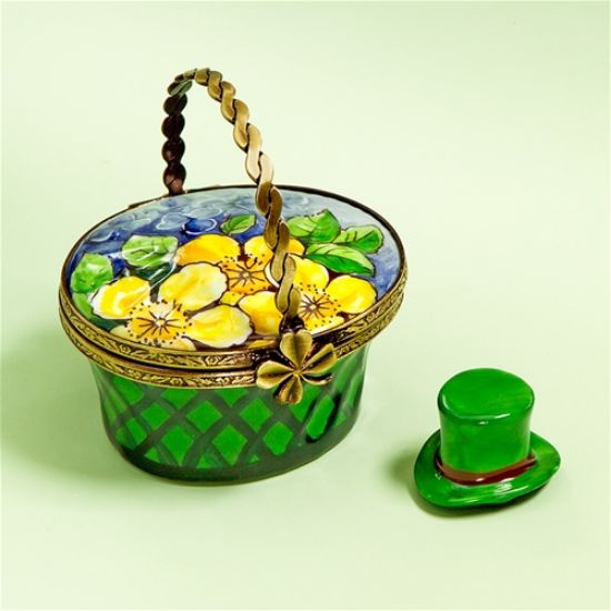 Picture of Limoges Irish Basket Box with Hat
