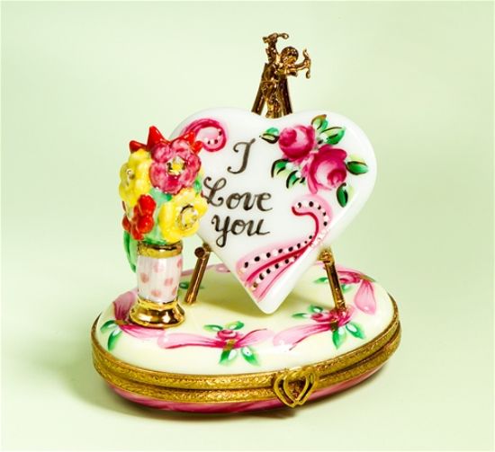 Picture of Limoges I Love You Heart with Flower Vase Box