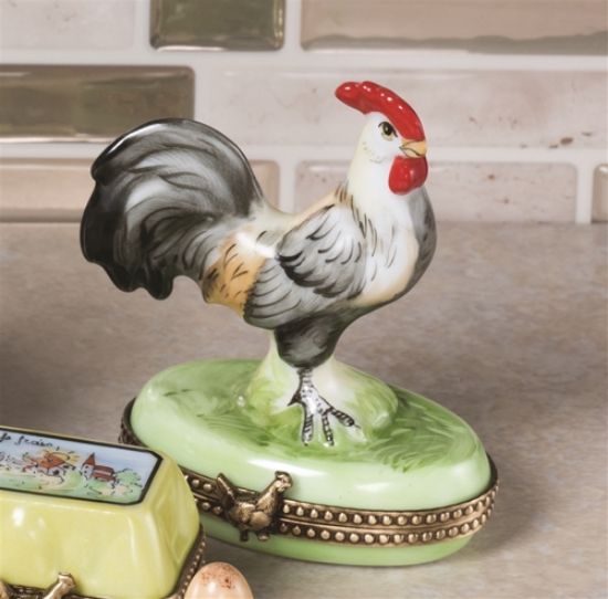 Picture of Limoges Rooster on Grass Box