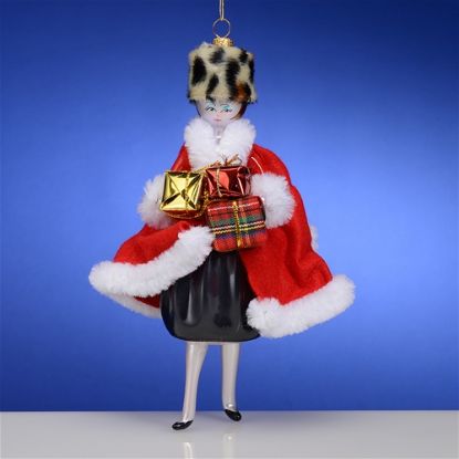 Picture of De Carlini Lady with Gifts and Coat Christmas Ornament