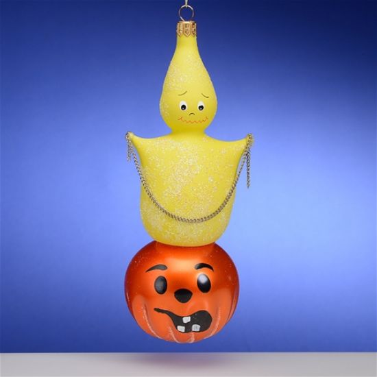 Picture of De Carlini Ghost on Pumpkin Christmas Ornament