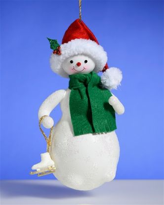 Picture of De Carlini Snowman with Santa Hat and Skates Ornament