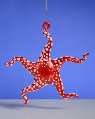 Picture of De Carlini Red and White Starfish Ornament
