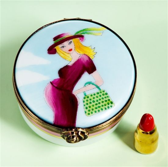 Picture of Limoges Blonde Future Mom Box with Lipstick