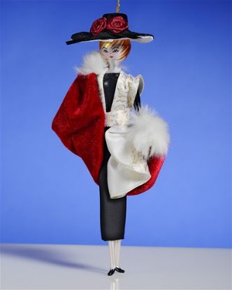 Picture of De Carlini Lady in Red and White Cape Ornament