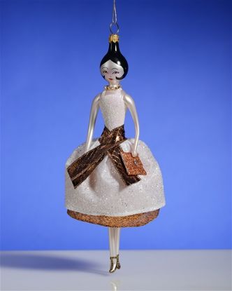 Picture of De Carlini Brunette in Cream and Copper Dress Ornament
