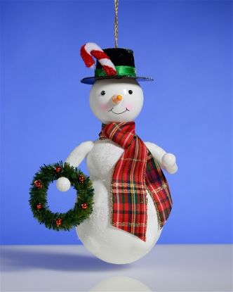 Picture of De Carlini Snowman with Wreath Ornament