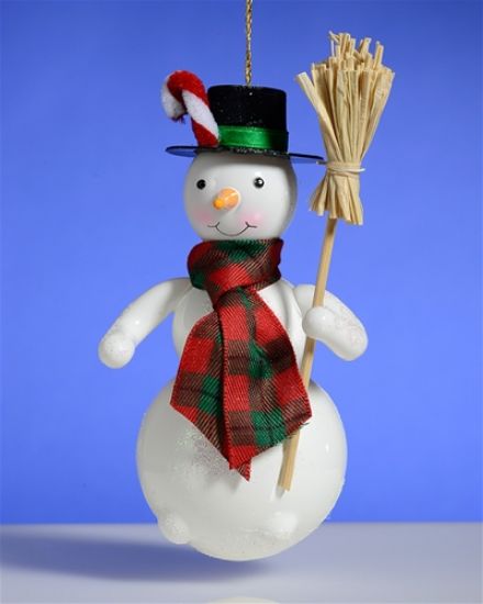 Picture of De Carlini Snowman with Broom Ornament