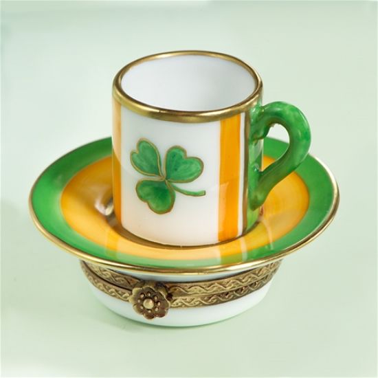 Picture of Limoges Irish Cup and Saucer with Clover 