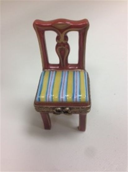 Picture of Limoges Yellow Blue Striped  Chair Box