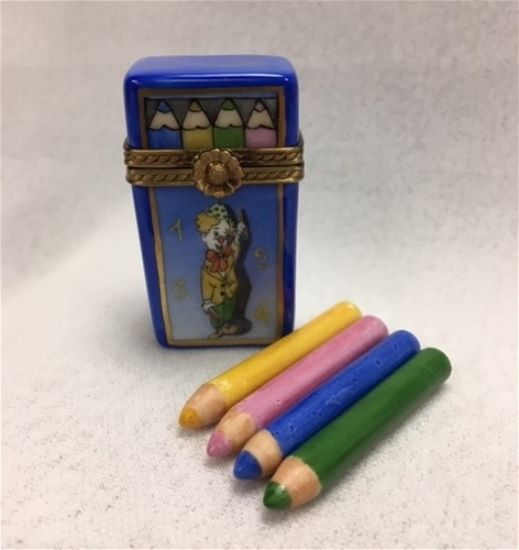 Picture of Limoges Clown Pencil Box with Pencils