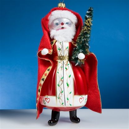 Picture of De Carlini Santa with Elegant Coat and Tree Ornament