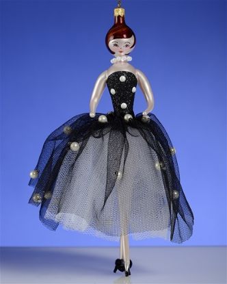 Picture of De carlini Lady in Tulle Dress with Pearls Ornament