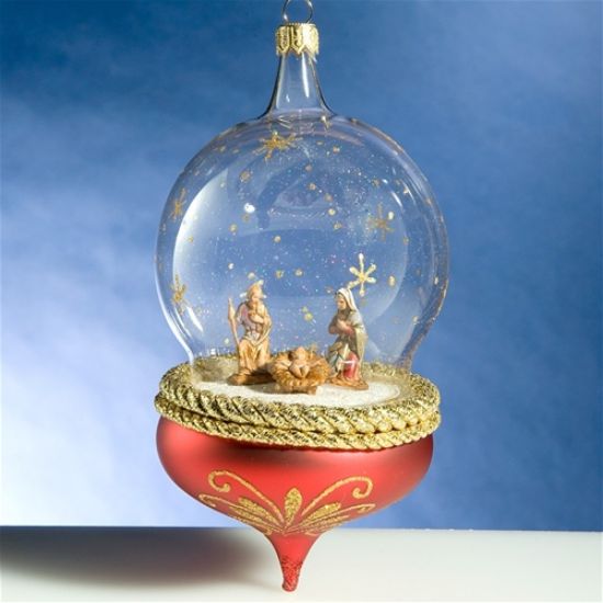 Picture of De Carlini Red Nativity Globe Ornament