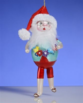 Picture of De Carlini Santa on Vacation Ornament