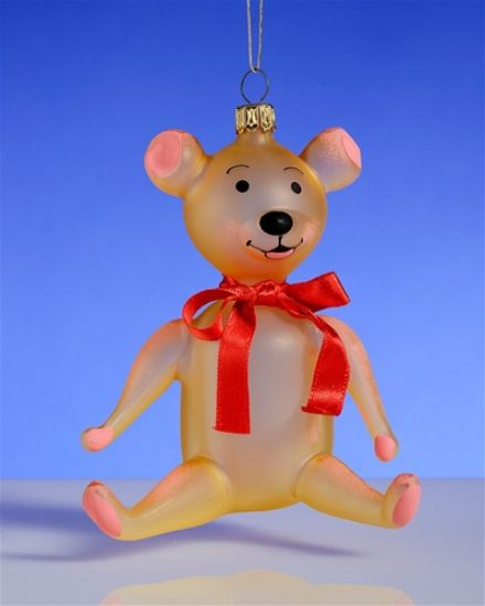 Picture of Teddy Bear with red Bow Italian Ornament