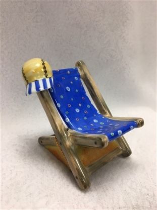 Picture of Limoges Blue Beach Chair with Yellow Baseball Cap