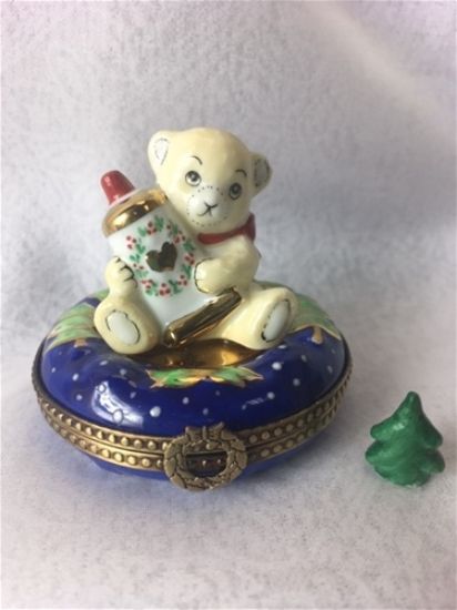 Picture of Limoges Teddy with  Toothpaste Box and Christmas Tree