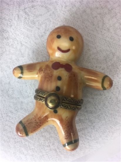 Picture of Limoges Gingerbread Man with Red Bowtie Box