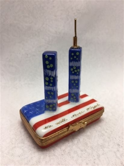 Picture of Limoges Twin Towers with USA Flag Box