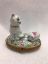 Picture of Limoges Two White Cats on Floral Oval Box