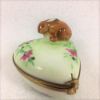 Picture of Limoges Brown Rabbit on Heart with Flowers Box