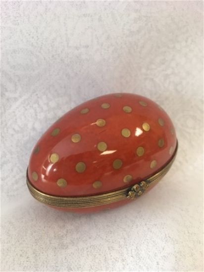 Picture of Limoges Orange and Gold Dots Egg Box