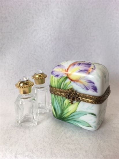 Picture of Limoges Iris Chest Box with Perfume Bottles
