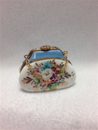 Picture of Limoges Turquoise Purse with Flowers Box