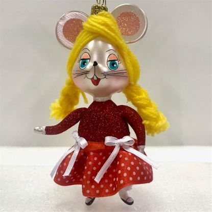 Picture of De Carlini Rosie Mouse from the 70s Christmas Ornament