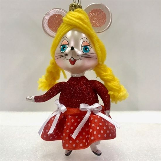 Picture of De Carlini Rosie Mouse from the 70s Christmas Ornament