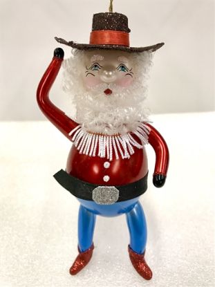 Picture of De Carlini Cowboy Santa Christmas Ornament