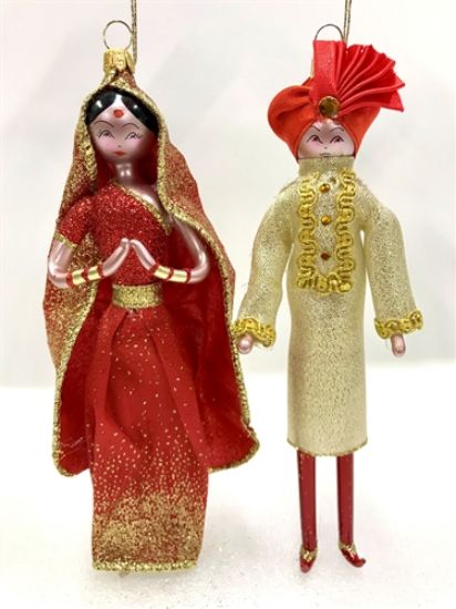 Picture of De Carlini Indian Couple Christmas Ornaments