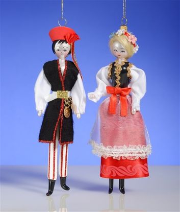 Picture of De Carlini Polish Couple Christmas Ornaments